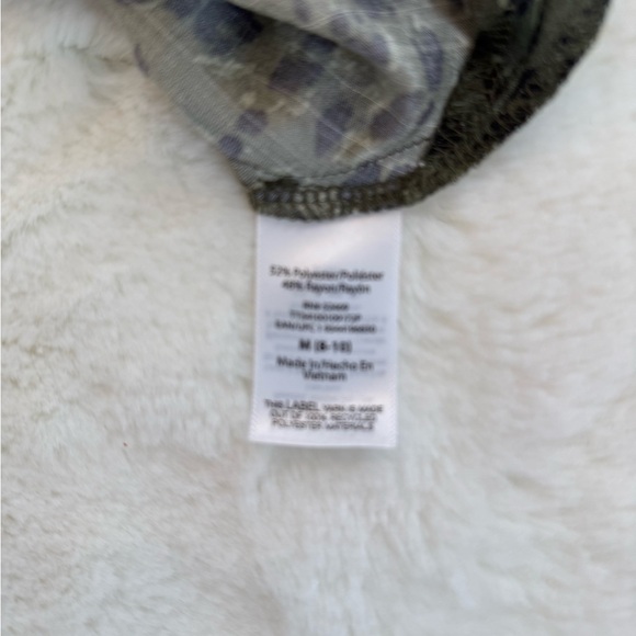 Time & Tru Dress Camo Green Animal Print Midi Slit Size Medium 8-10 - Picture 7 of 8